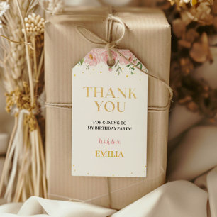 Onederful Wildflower Birthday Theme Thank You Tag