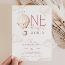 ONEderful World 1st Birthday Invitation