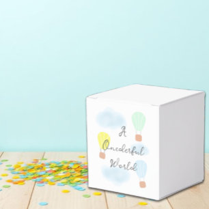 Onederful World Hot Air Balloon 1st Birthday Favour Box