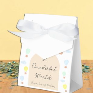 Onederful World Hot Air Balloon 1st Birthday Favour Box