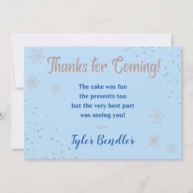 Onederland Boys 1st Birthday Thank You Card (Front)