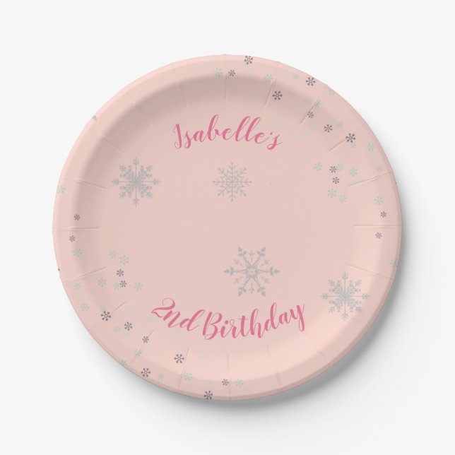 Onederland Girl Party Personalised Plates (Front)