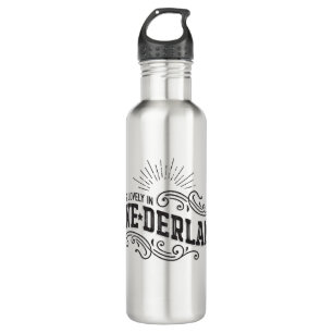 Onederland is Lovely Black Text Water Bottle