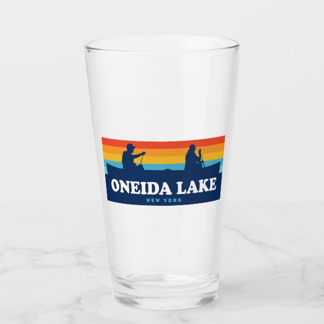 Oneida Lake New York Canoe Glass (Front)