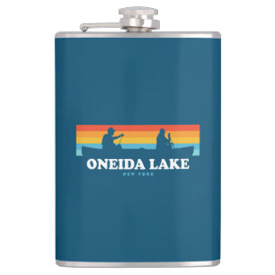 Oneida Lake New York Canoe Hip Flask