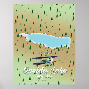 Oneida Lake New York map Poster