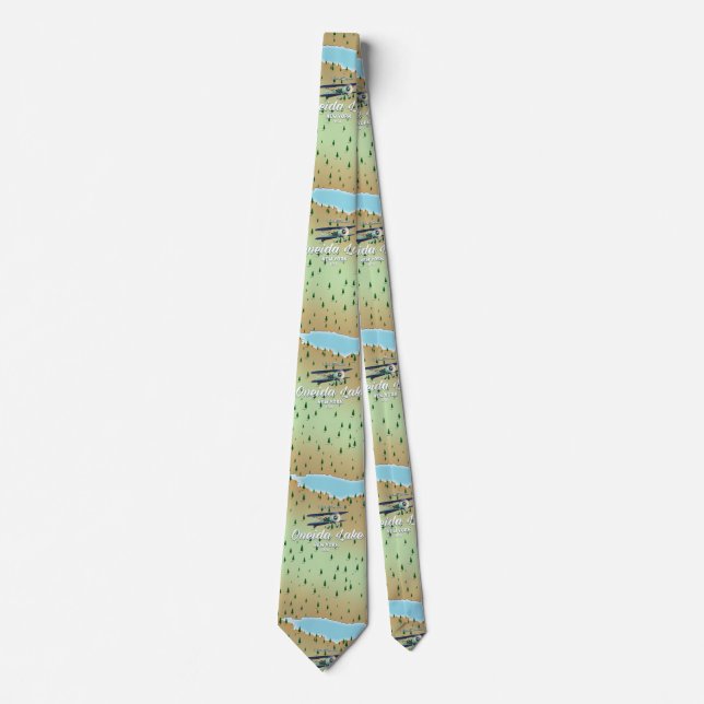 Oneida Lake New York map Tie (Front)
