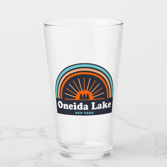 Oneida Lake New York Rainbow Glass (Front)