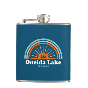 Oneida Lake New York Rainbow Hip Flask