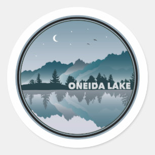 Oneida Lake New York Reflection Classic Round Sticker