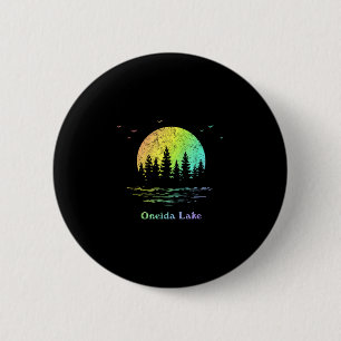 Oneida lake outdoor adventure family vacation 6 cm round badge