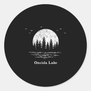 Oneida lake outdoor adventure family vacation  classic round sticker