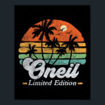 Oneil Surname Funny Retro 90s Birthday Beach Famil Poster<br><div class="desc">Oneil Surname Funny Retro 90s Birthday Beach Family Vacation</div>