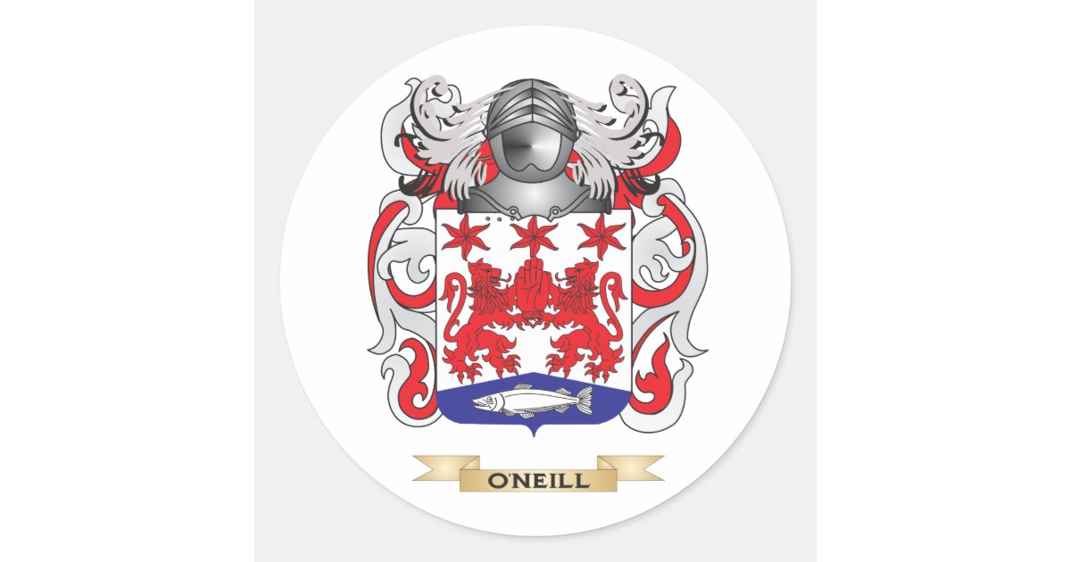 O'Neill Coat of Arms (Family Crest) Classic Round Sticker Zazzle