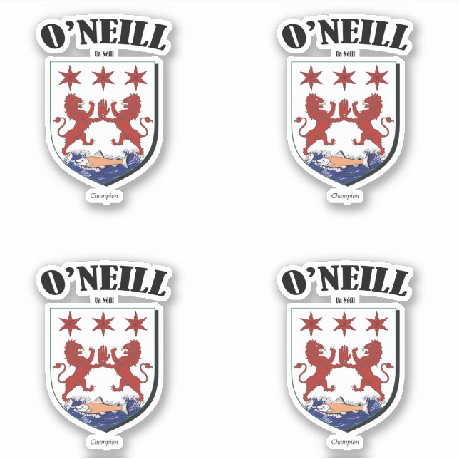 O'Neill Crest Irish Translation & Meaning (x4) (Front)