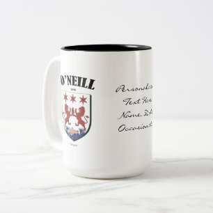 O'Neill Family Crest, Translation & Meaning Two-Tone Coffee Mug