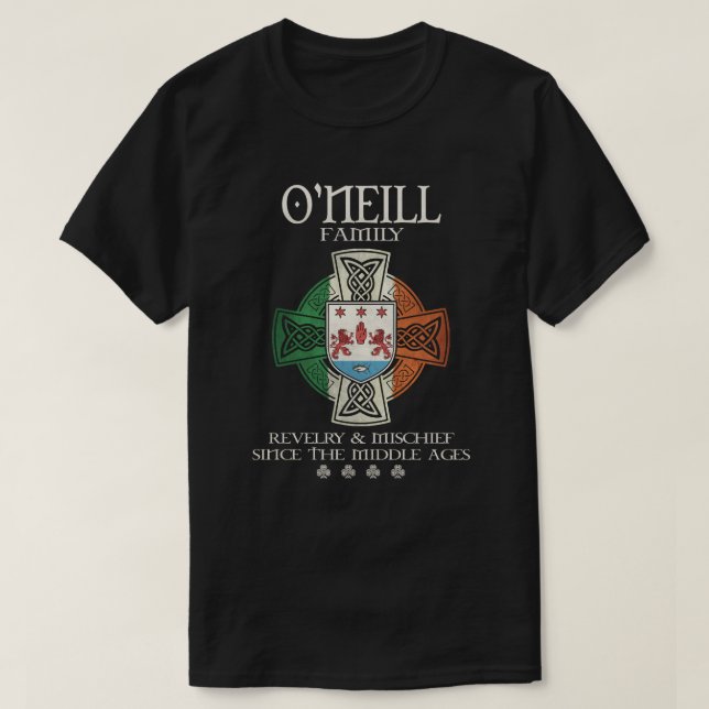 O'Neill Family  Ireland surname irish flag shamroc T-Shirt (Design Front)