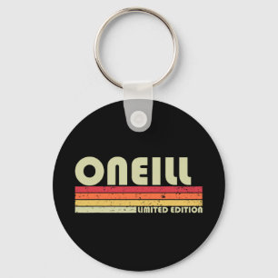 Oneill Surname Funny Retro Vintage 80s 90s Birthda Key Ring