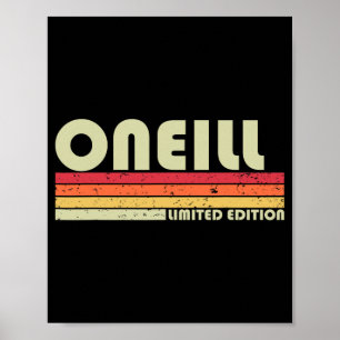 Oneill Surname Funny Retro Vintage 80s 90s Birthda Poster