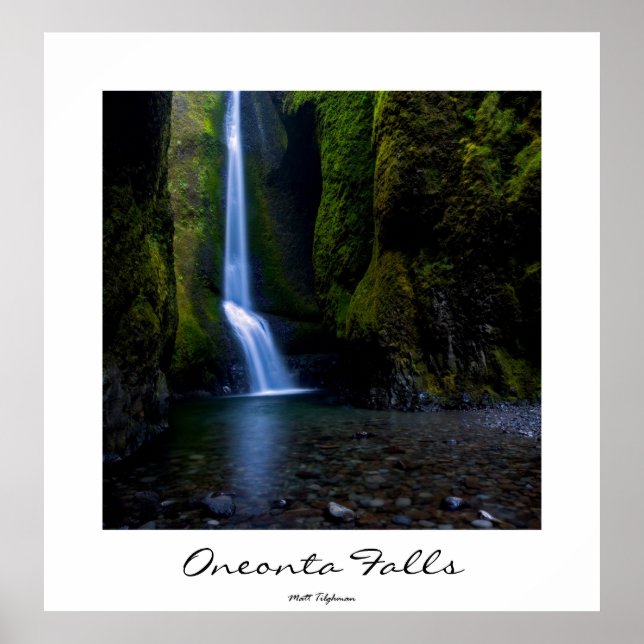 Oneonta Falls in Oregon poster, customisable title Poster (Front)