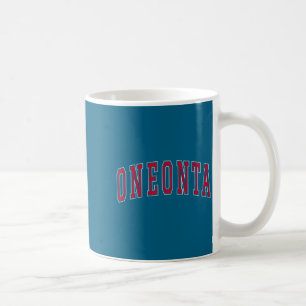 Oneonta New York Souvenir College Style Red Text T Coffee Mug