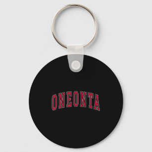 Oneonta New York Souvenir College Style Red Text T Key Ring