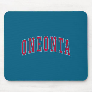 Oneonta New York Souvenir College Style Red Text T Mouse Mat