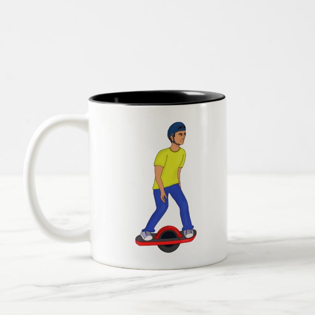 Onewheeling Dude Two-Tone Coffee Mug (Left)