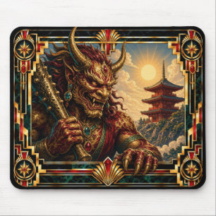 Oni, Art Deco Mythical Mouse Mat