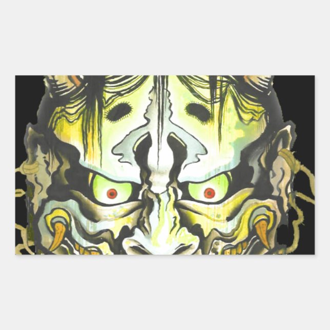 Oni Devil Design Rectangular Sticker (Front)