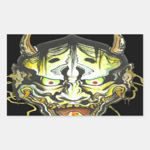 Oni Devil Design Rectangular Sticker