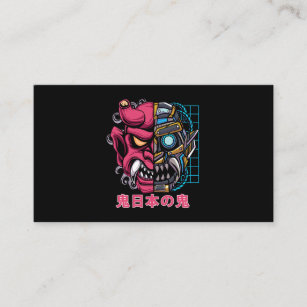 Oni Japanese Demon Mask Cyborg Devil Japan Folklor Business Card