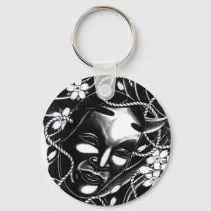 Oni Kabuki Mask Key Ring