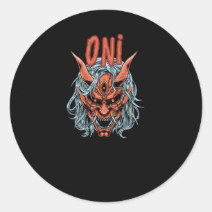 Oni Mask Classic Round Sticker