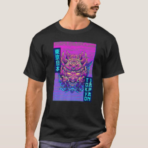 Oni Mask Demon Mask Tokyo Japan Japanese Vaporwave T-Shirt
