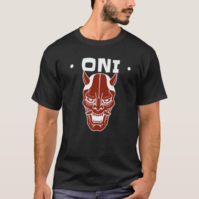 Oni Mask Japanese Demon Face Devil Ronin  1 T-Shirt (Front)
