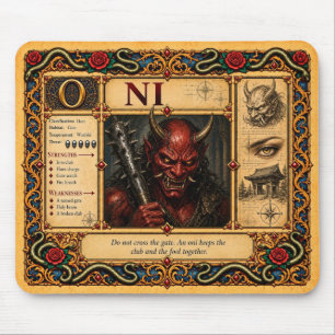 Oni, Mediaeval Bestiary Art Mouse Mat