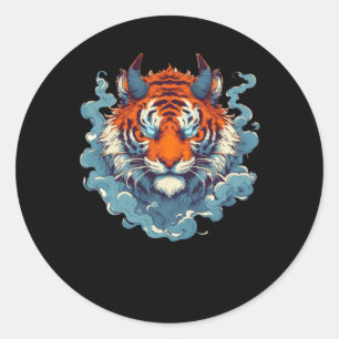 Oni Tiger Tattoo Retro Vintage Sticker 