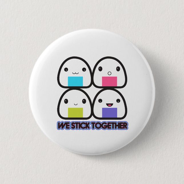 Onigiri Family 6 Cm Round Badge (Front)