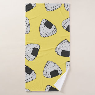 Onigiri (japanese rice ball) background. Seamless Bath Towel
