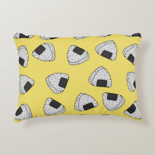 Onigiri (japanese rice ball) background. Seamless Decorative Cushion