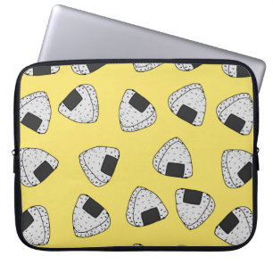 Onigiri (japanese rice ball) background. Seamless Laptop Sleeve