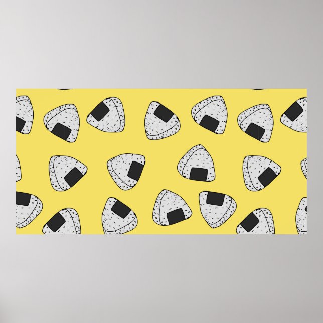 Onigiri (japanese rice ball) background. Seamless  Poster (Front)