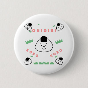 Onigiri Koro Koro (the Rolling Rice Balls) 6 Cm Round Badge