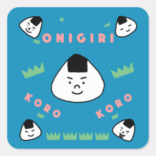 Onigiri Koro Koro (the Rolling Rice Balls) Square Sticker