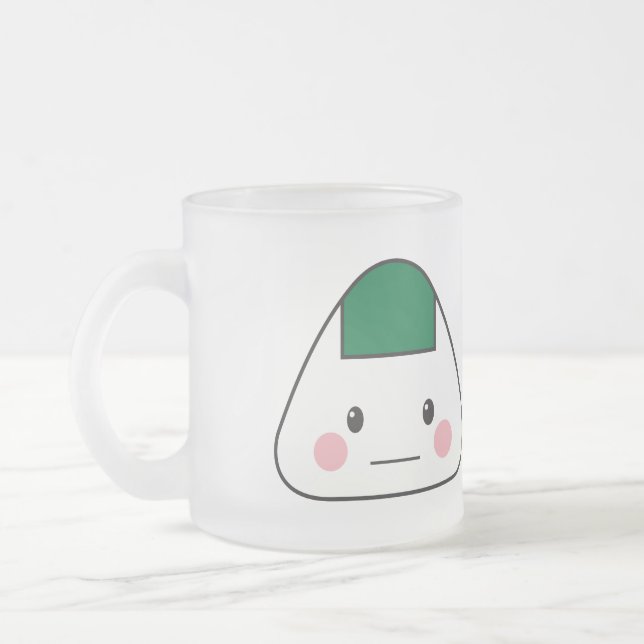 Onigiri omusubi Japanese rice ball seaweed nori Frosted Glass Coffee Mug (Left)