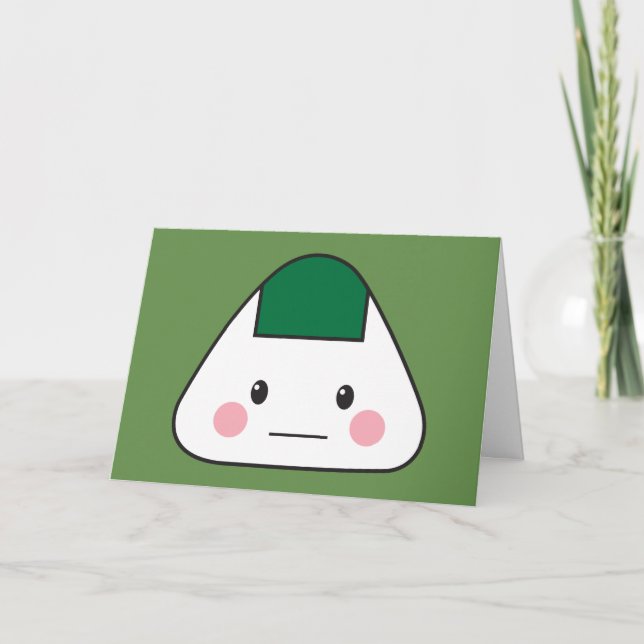 Onigiri omusubi Japanese rice ball seaweed nori Thank You Card (Front)
