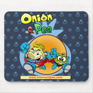 Onion & blue Pea mousepad. Mouse Mat