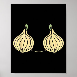 Onion Bra Costume Funny Field Vegetable Halloween Poster