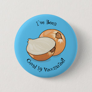 Onion cartoon illustration 6 cm round badge